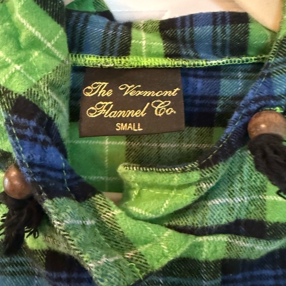 Men's Plaid Green and Blue Hooded Jacket - Picture 3 of 4